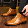 Luxus 2025 GRÖßE 39 ~ 48 Männer Chelsea Stiefel Marke Retro Formale Schuhe Bequeme Leder Stiefeletten Männer Mode Herren cowboy Stiefel