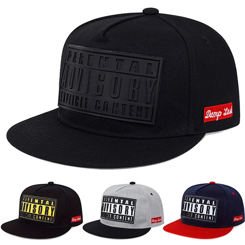 2025 personalisierte neue ADVISORY bestickte Street Dance Hip Hop Hut Outdoor Freizeit Sonnenschutz Hut flache Kante Baseball Hut Unisex Image