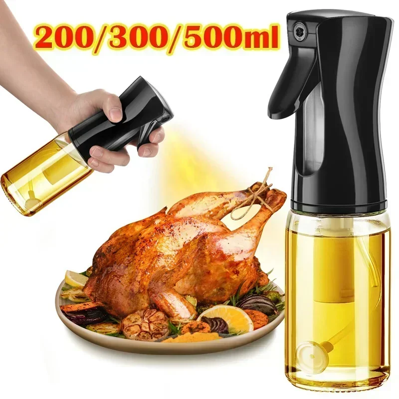 200/300/500 ml Öl Spray Töpfe Küche Haushalt Essbare Olivenöl Spray Flasche Zerstäubte Nebligen Öl Tank luft Friteuse Spray Flasche Image