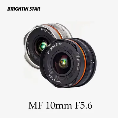 Brightin Star 10mm F5.6 Fisheye Wide Angle APS-C Mirrorless Camera Lens for Sony ZV-E10 A6400 Canon EF-M Nikon Z Fujifilm