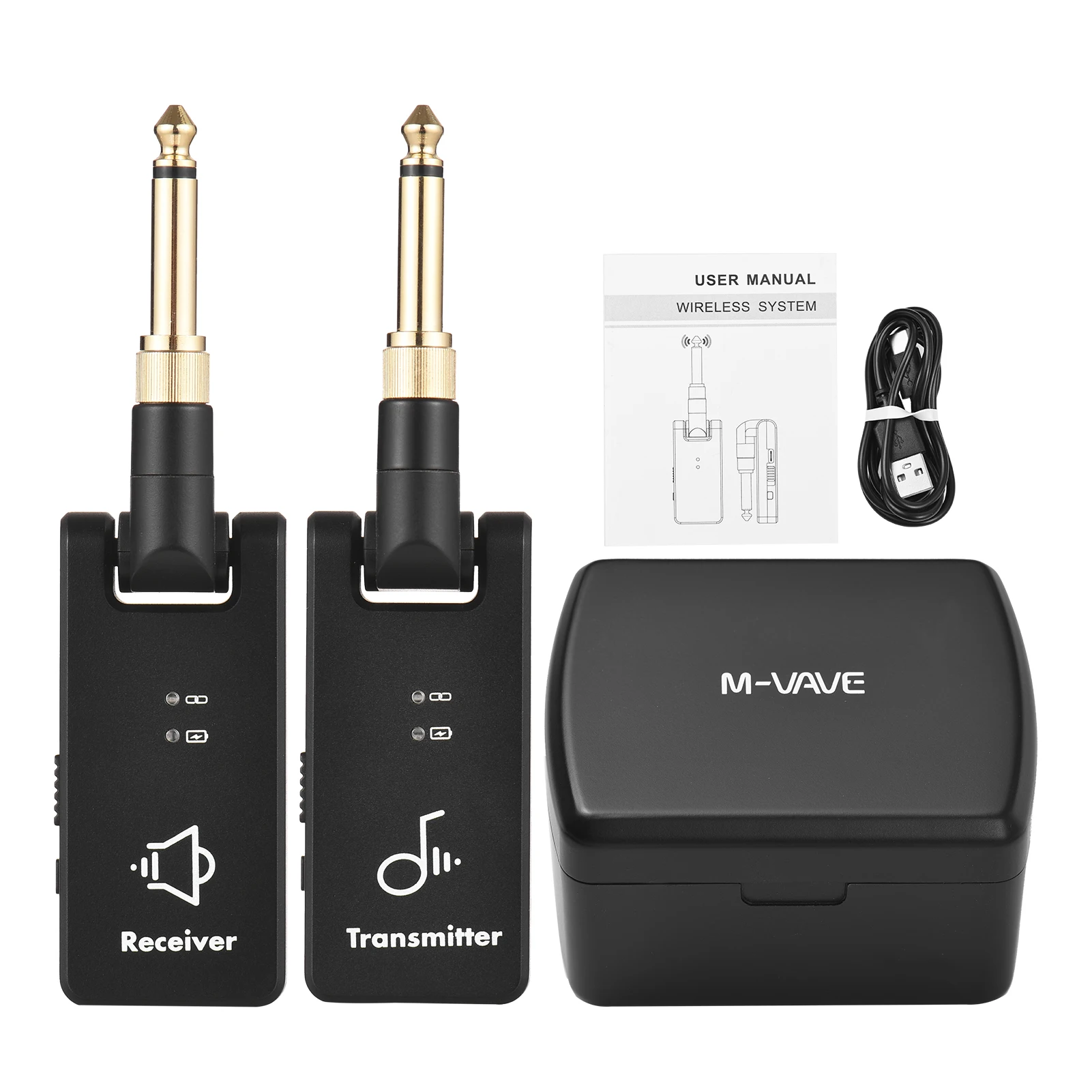 M-VAVE WP-8 2,4 G Drahtloses Gitarrensystem E-Gitarren-Empfänger 2-in-1-Stecker Sender Wiederaufladbare Box Gitarrenzubehör Image