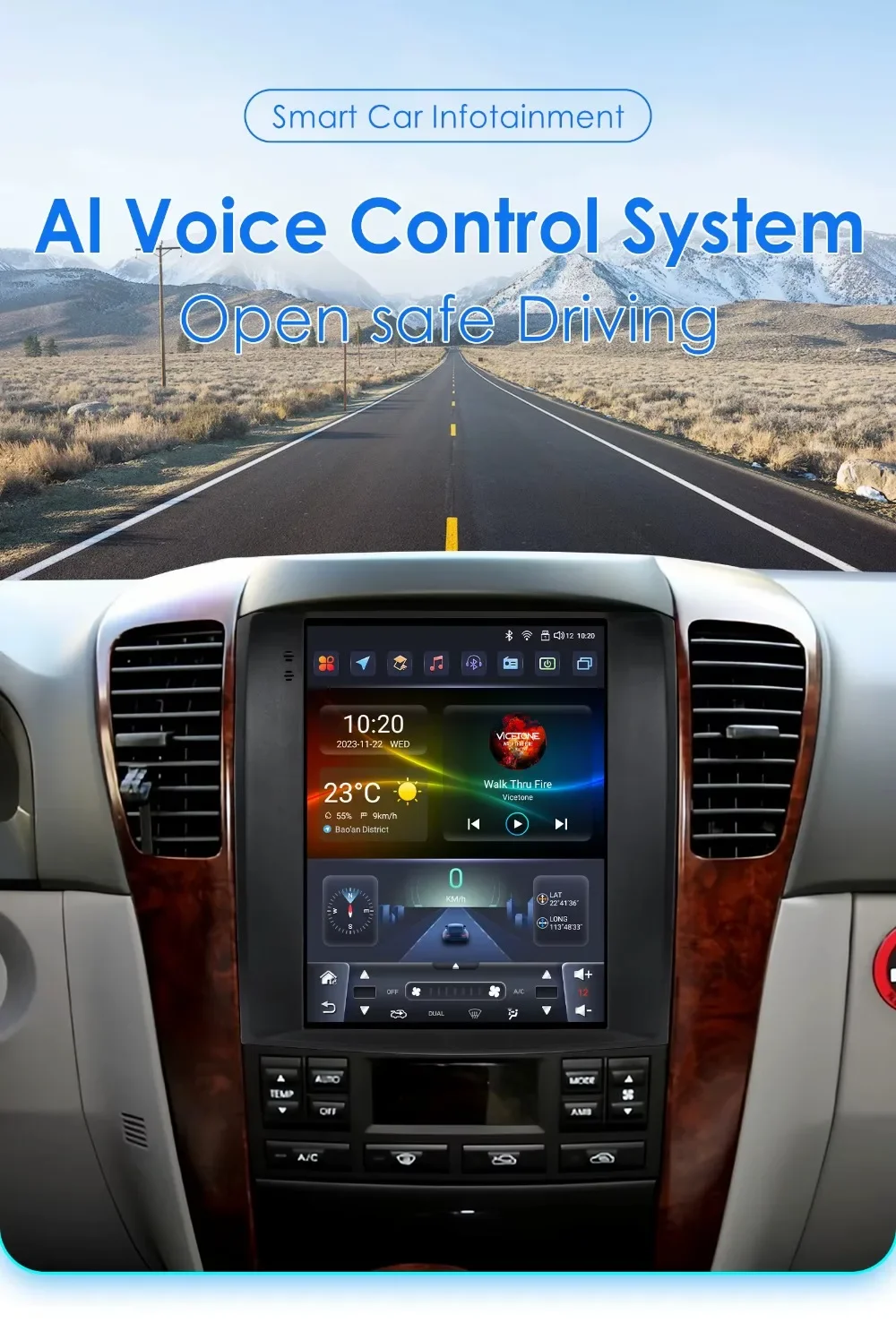 Android-Autoradio-Player für Kia Sorento BL 2002–2006, Multimedia, kabelloses Auto, Carplay, 9,7 Zoll, vertikaler Bildschirm, intelligentes GPS Image