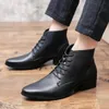 Elegante Aufzug Schuhe Männer Chelsea Stiefel Aus Echtem Leder Zipper High Heel Männer Stiefel Britischen Formale Business Stiefel Frühling Winter