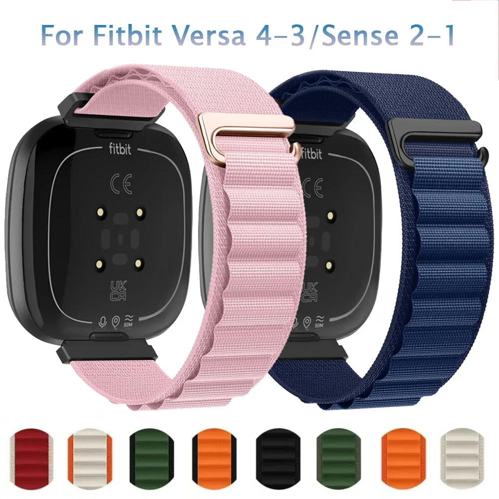 Alpine Nylon Loop Band für Fitbit Versa 4/3 Weiches, atmungsaktives, austauschbares Armband Correa für Fitbit Sense 2/1 Armband Image