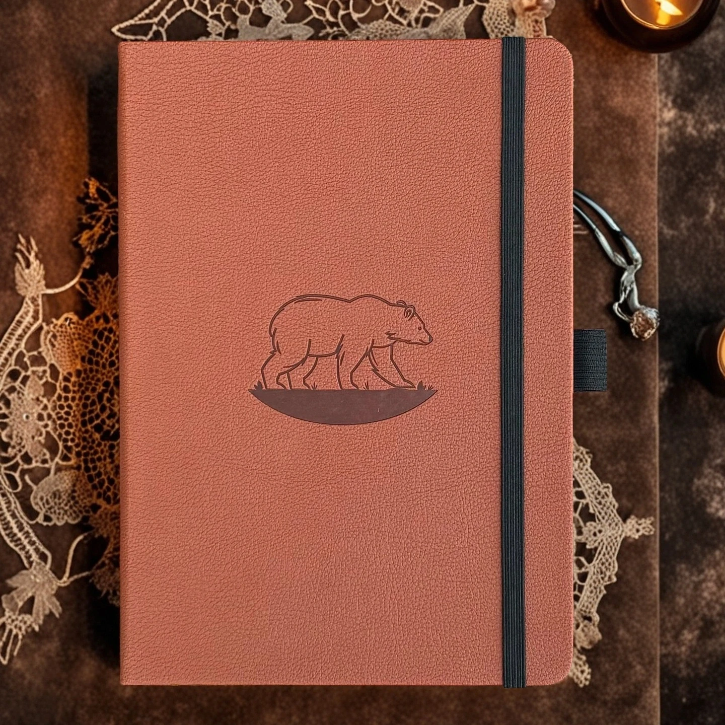 A5 Dot Grid PU-Leder-Tagebuch – BUKE Premium-Notizbuch, nummerierte Seiten, cremefarbenes Papier für Bujo und Ideen Image