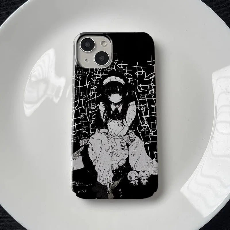 Luxus Y2K Dark Girl Soft Case Schutz für iPhone 16 15 13 12 11 14 Pro Max XS XR 16 7 8 Plus X SE schöne Coque Image