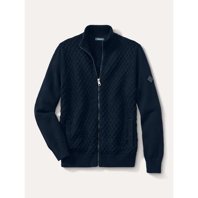 Walbusch Herren Premium Baumwoll-Strickjacke Blau Image