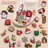 1 stücke PVC Weihnachten Schuh Charms Weihnachten Baum Schneeflocken Schuh Dekorationen Rosa für Clog Garten Sandale Zubehör Kinder Geschenk Großhandel
