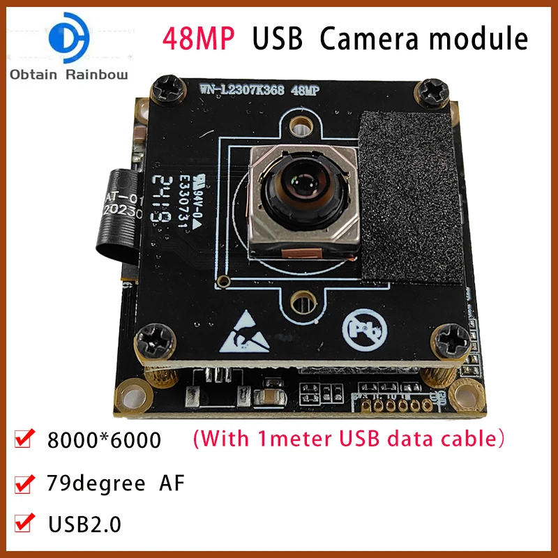 48 MP USB-Kameramodul, 200 ms, schneller Autofokus, USB-Kamera mit 79-Grad-Objektiv, industrielles Webcam-Board, 8000 x 6000 USB-Kamera für La Image