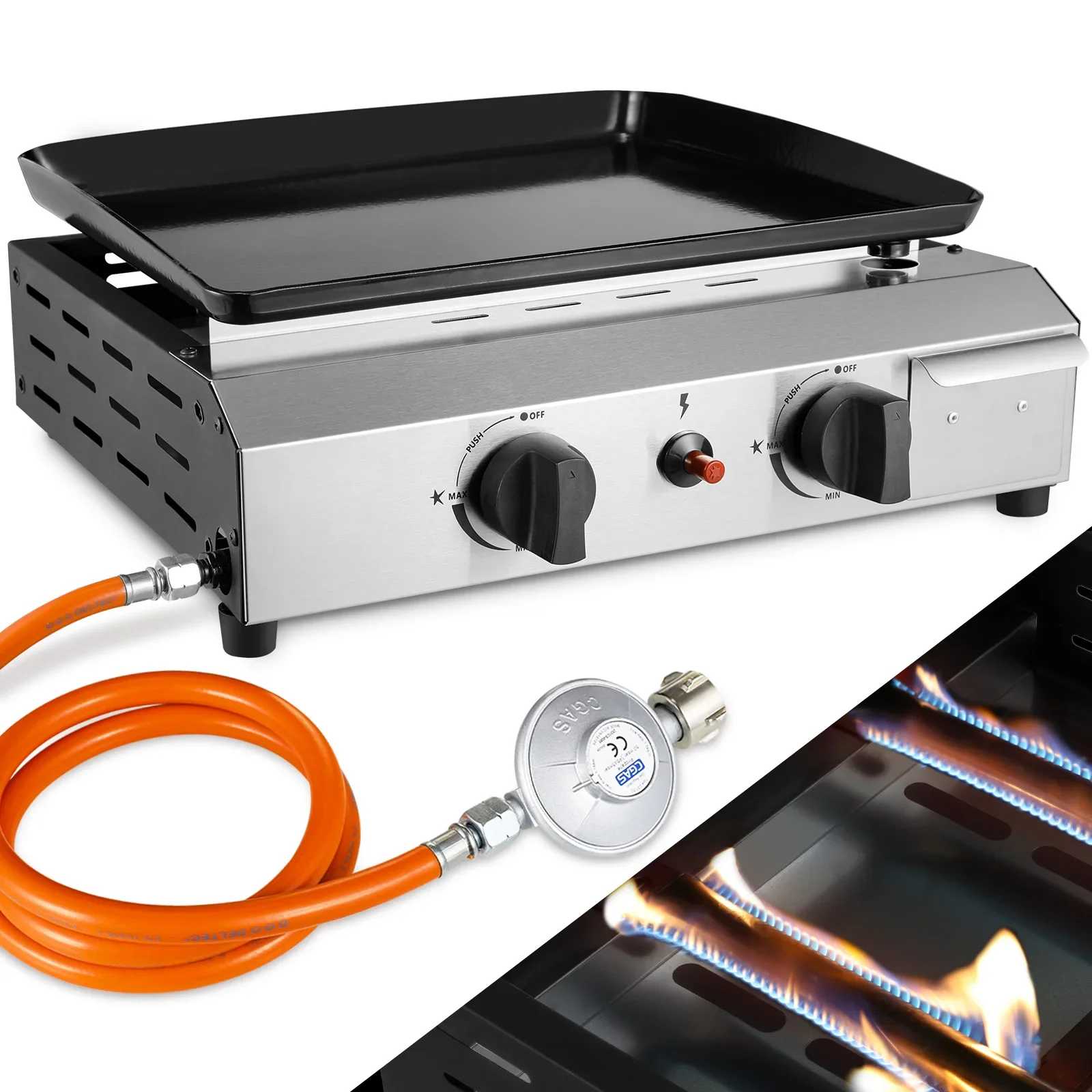 Barbecue à gaz 2/3 brûleurs, barbecue de table avec fonctions de grillade, rôtissage, cuisson, barbecue de camping, barbecue portable pour pique-nique, équipement de camping