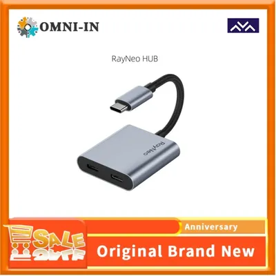 RayNeo USB-C to Glasses Charging Adapter, Charge and Play, Support 100W PD Charging and 4K@60 Hz,Compatible with Switch 2