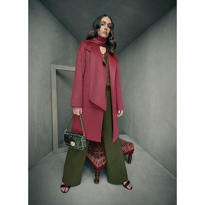 Gwen Rouge Red Wool Mid Length Coat Dark Red, Dark Red