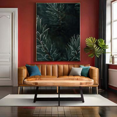 Callen Oval Rustic Wood Coffee Table