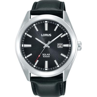 Solaruhr LORUS, schwarz, Armbanduhren, Herren, Armbanduhr, Herrenuhr, Datum, Edelstahlarmband Image