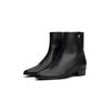 Stiefelette TOMMY HILFIGER "TH LEATHER POINTY ZIP BOOTIE", Damen, Gr. 39, schwarz, Leder, klassisch, Schuhe, Blcokabsatz, Businessschuh, Westernstiefelette in spitzer Form