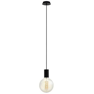 EGLO Hängeleuchte "POZUETA Schnurpendel, Pendelllampe, schwarz, Stahl, Esstischlampe, E27", schwarz, Ø 12,50cm H: 110,00cm, Lampen, Hängelampe, Wohnzimmerlampe, Vintage, Industrial, modern, 110x12,5cm Image