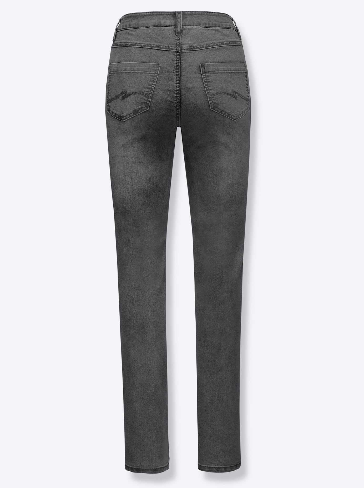 5-Pocket-Jeans CASUAL LOOKS, Damen, Gr. 54, Normalgrößen, grau (grau denim), 81% Baumwolle, 17% Polyester, 2% Elasthan, unifarben, lang, Jeans 5-Pocket-Jeans