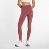 Lauftights NEW BALANCE "Sleek High Rise Legging 25"", Damen, Gr. L, N-Gr, rot (washed burgundy (615)), Obermaterial: 71% Polyester, 29% Elasthan (LYCRA SPORT), sportlich, Hosen