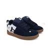 Sneaker DC SHOES "Court Graffik", Gr. 9(42), blau (navy, gum), 57.05% Leder, 28.2% Synthetikmaterial, 13.87% Polyester, 0.88% Textil, Schuhe