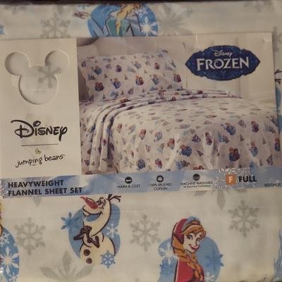 Disney Bedding | Disney Jumping Beans Frozen Heavyweight 100% Cotton Flannel Full Sheet Set | Color: Blue | Size: Full