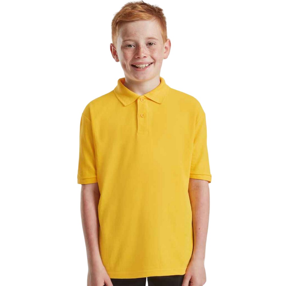 Fruit of the Loom Kinder Poly/Baumwolle Pique Polo Shirt (Sonnenblume) Image