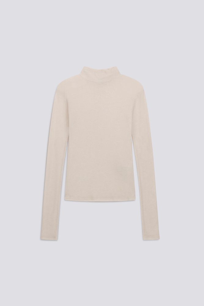 Damen beige HANIKE NECK M/L Langarm-T-Shirt Image