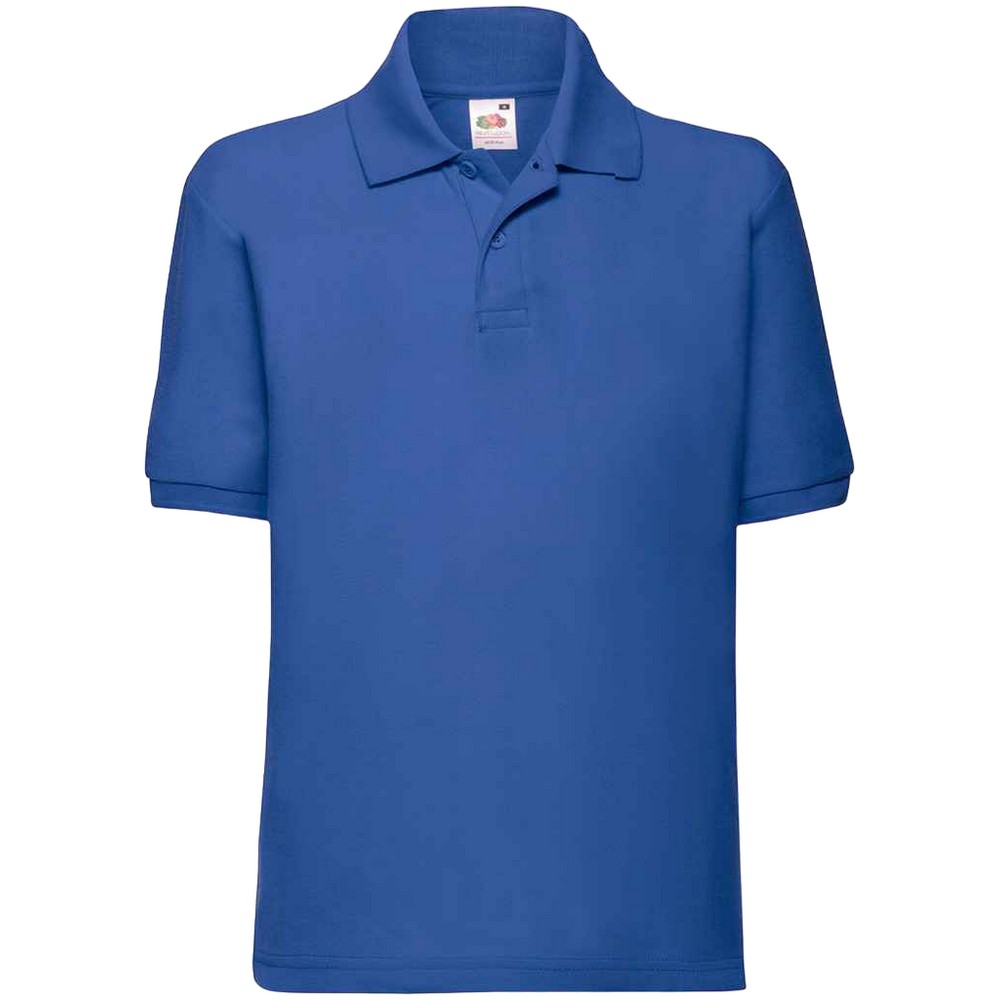 Fruit of the Loom Kinder Poly/Baumwolle Pique Polo Shirt (Königsblau) Image