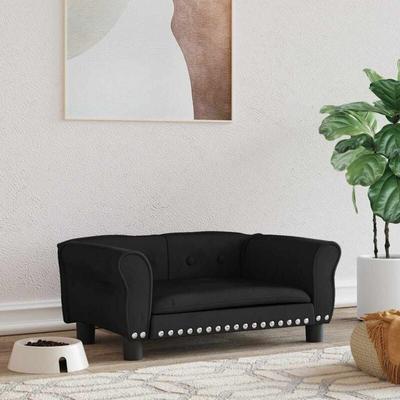 Hundebett Schwarz 70x45x30 cm Samt - Vidaxl Image