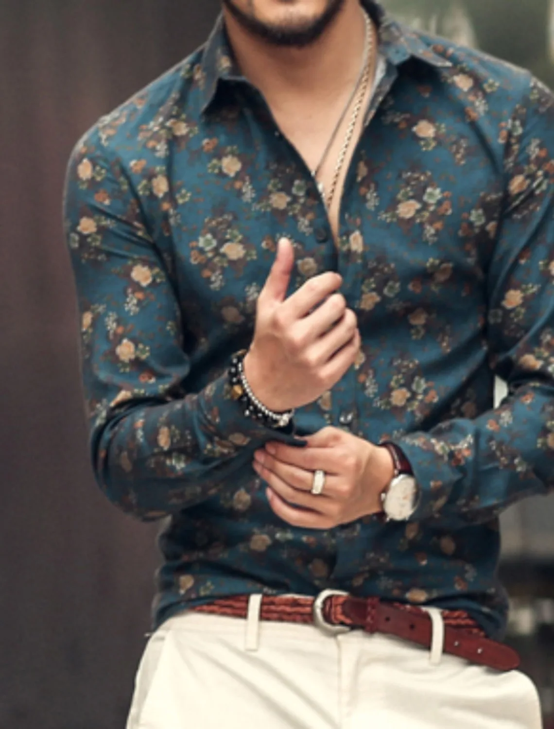 Camicia a maniche lunghe da uomo stampata in 3D Camicia da uomo comoda con patta Camicia da uomo stampata con fiori 3D hawaiani Novità