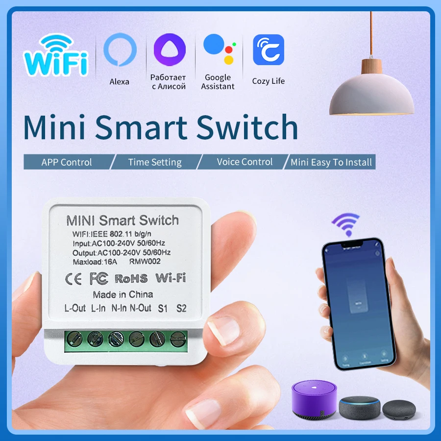 16A 20A Smart WiFi Schalter Drahtlose Licht Schalter Intelligente Modul 2-Wege Steuerung CozyLife APP Fernbedienung Alexa Google hause Image