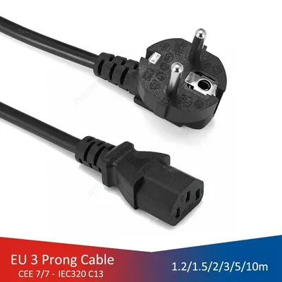 EU Europäische AC Power Cord Euro IEC C13 Power Verlängerung Kabel 1,2 m 18AWG Für Dell PC Computer Monitor 3D drucker Samsung TV