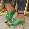 Sommer Frauen Keil Hausschuhe Premium Orthopädische Strand Sandalen Vintage Anti-slip Hausschuhe Leder Casual Schuhe Frauen Rutschen Frauen