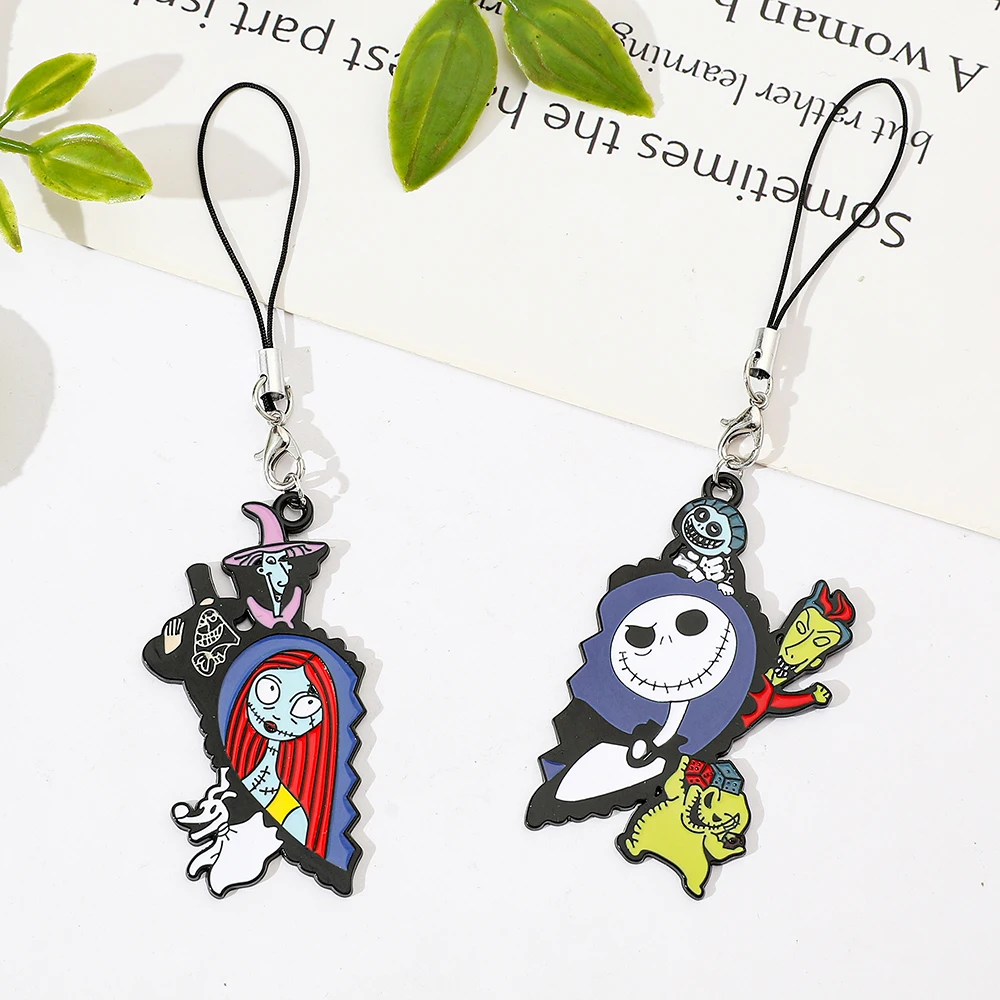 Disney Nightmare Before Christmas Paar-Set, passende Handyketten, Schlüsselanhänger und Gothic-Lanyard-Charms
