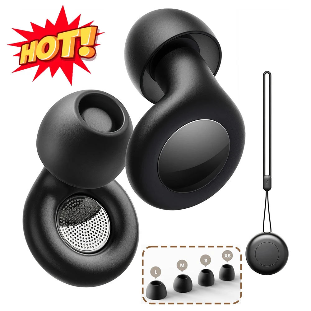 Silikon-Ohrstöpsel zum Schlafen, 25 dB, geräuschunterdrückender Gehörschutz, wiederverwendbare Ohrstöpsel für Schlaffokus, Konzerte, Arbeit, Studium Image