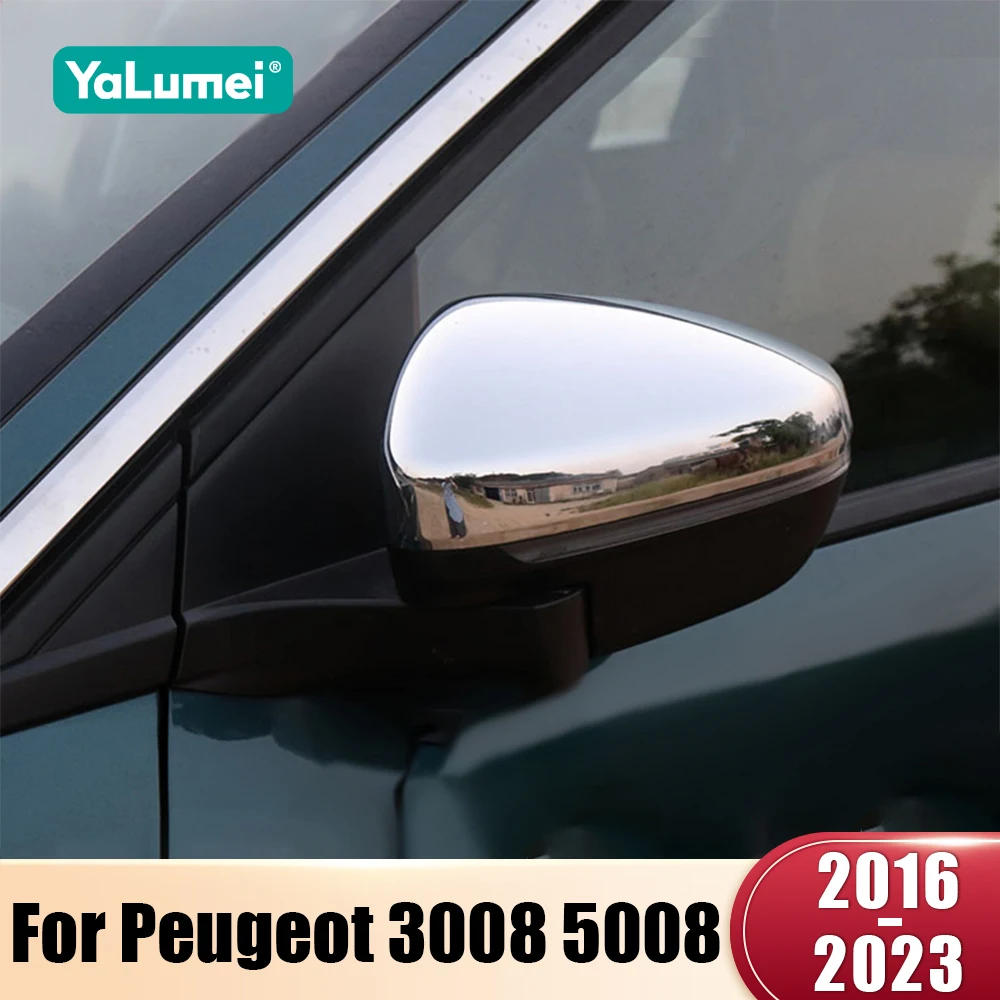 Für Peugeot 3008 5008 GT 2017 2018 2019 2020 2021 2022 2023 ABS Auto Rückspiegel Side Trim Abdeckung Shell fall Zubehör Image