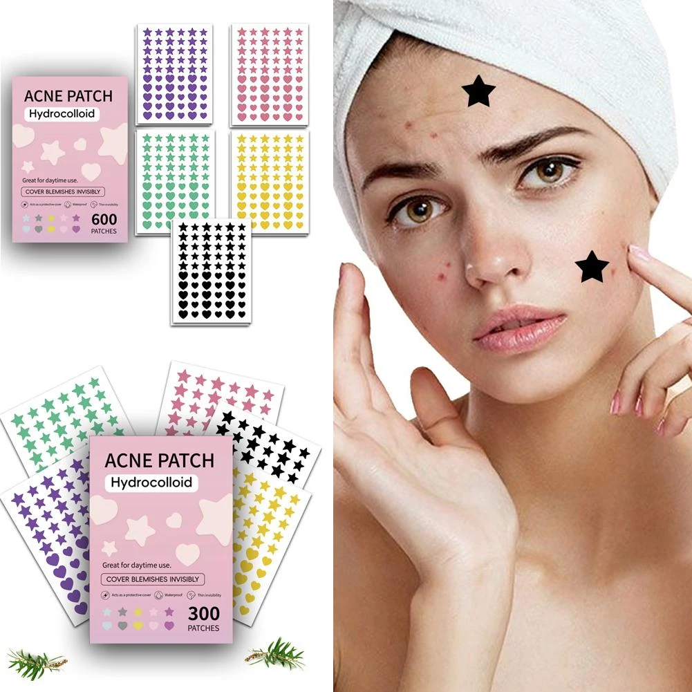 300/600 stücke Stern Akne Patch Hydrokolloid Akne Aufkleber Mitesser Und Geschlossene Komedonen Verbessern Schönheit Werkzeuge Frauen Kosmetik