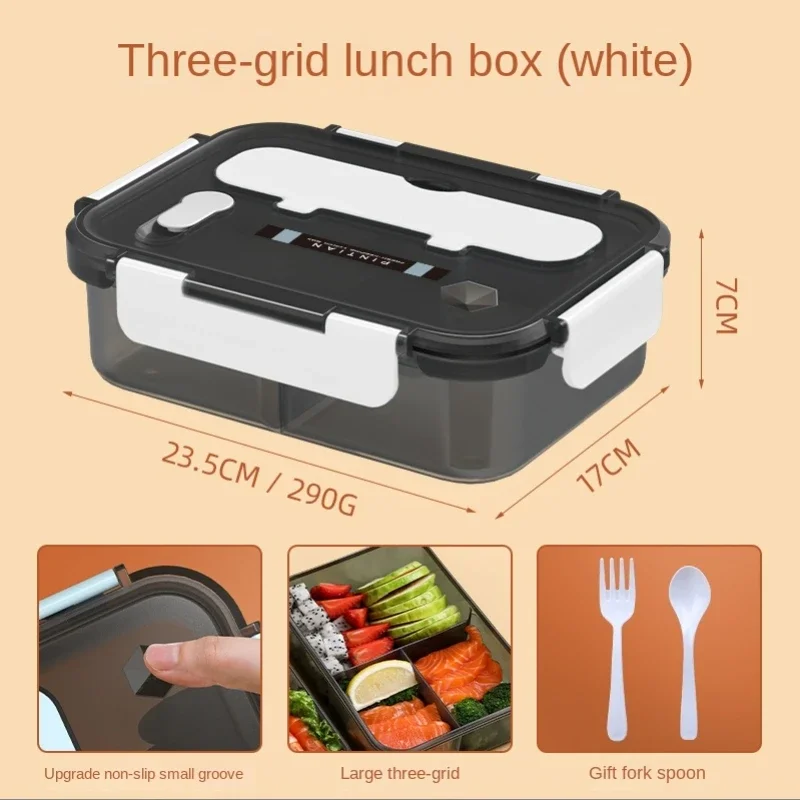 Boîte à déjeuner transparente pour enfants, récipient de stockage des aliments avec couvercles, anti-fuite, micro-ondes, chauffe-aliments, collations, boîte à Bento de Style japonais