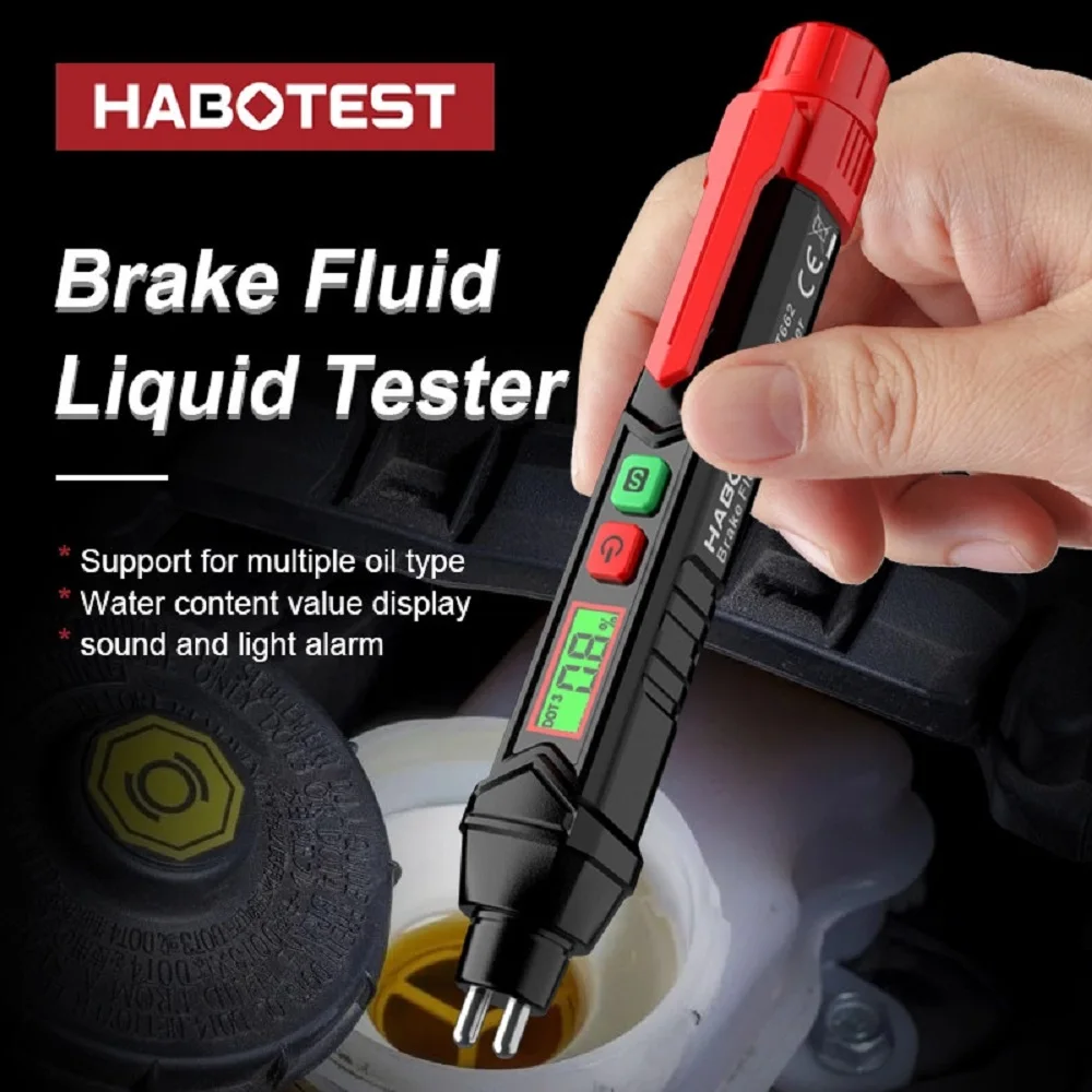 HABOTEST HT662 Bremsflüssigkeit Flüssigkeit Öl Tester Analysator Meter für DOT3/DOT4/DOT5.1 Bremsflüssigkeitsinhaltedetektor Image