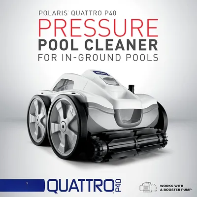 P40 Pressure Side Pool Cleaner for All In-Ground Pool Surfaces, Large-Capacity Dual Filtration Canister, 31' Hose