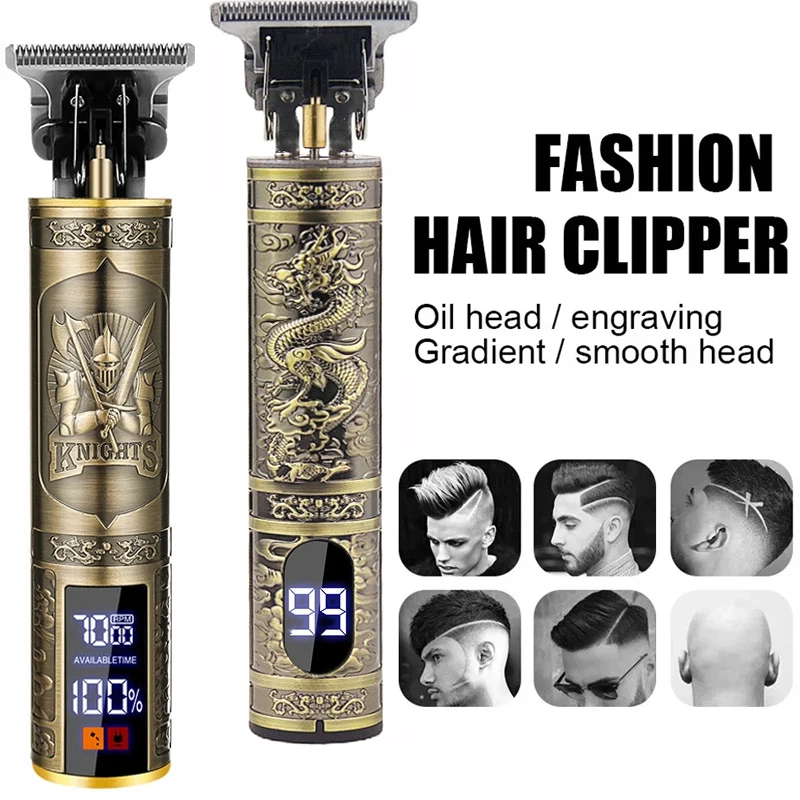 Elektrische Rasierer Barber Vintage Haar Clipper Cordless Trimmer tragbare USB Schnelle Lade Haar Schneiden Maschine Professionelle Barber Image