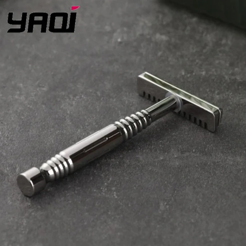 YAQI Romulus Rasierer mit offenem Kamm, polierter AC-Klinge aus Edelstahl 316, einkantiger Rasierer für Herren Image