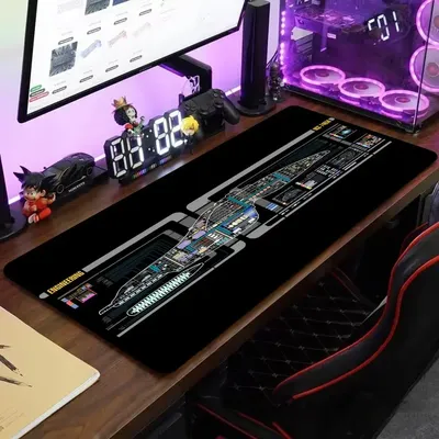 Starship Blueprint Pad Desk Pad Mouse Pad Gamer Computer Cabinet Star Trek Game Office Accessories Keyboard Anime Extended Large