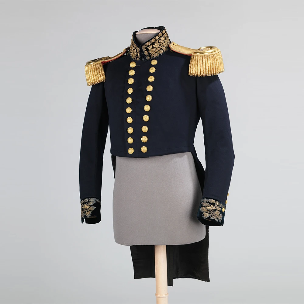 1862er Jahre Britische Napoleon-Militäruniform, Offizier, Soldat, Frack, viktorianischer Regency-Court, edler bestickter Herren-Smoking Image