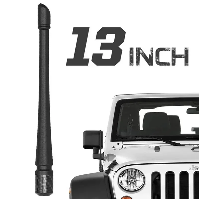 13-Zoll-Antenne für Jeep Wrangler JK JKU JL JLU Rubicon Sahara Gladiator Empfangsmast-Adapter Autozubehör 2007–2021 Image