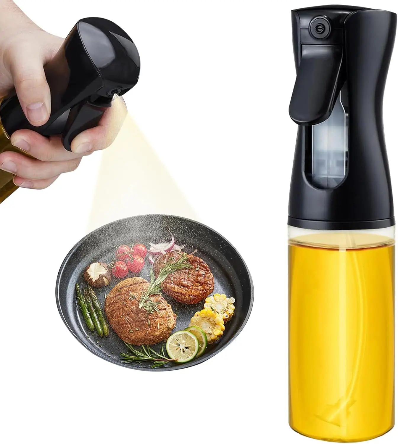 Ölsprüher zum Kochen, 300 ml Olivenöl-Spritzer, Ölsprüher für Luftfritteuse, Salat, Grillen, Braten Image