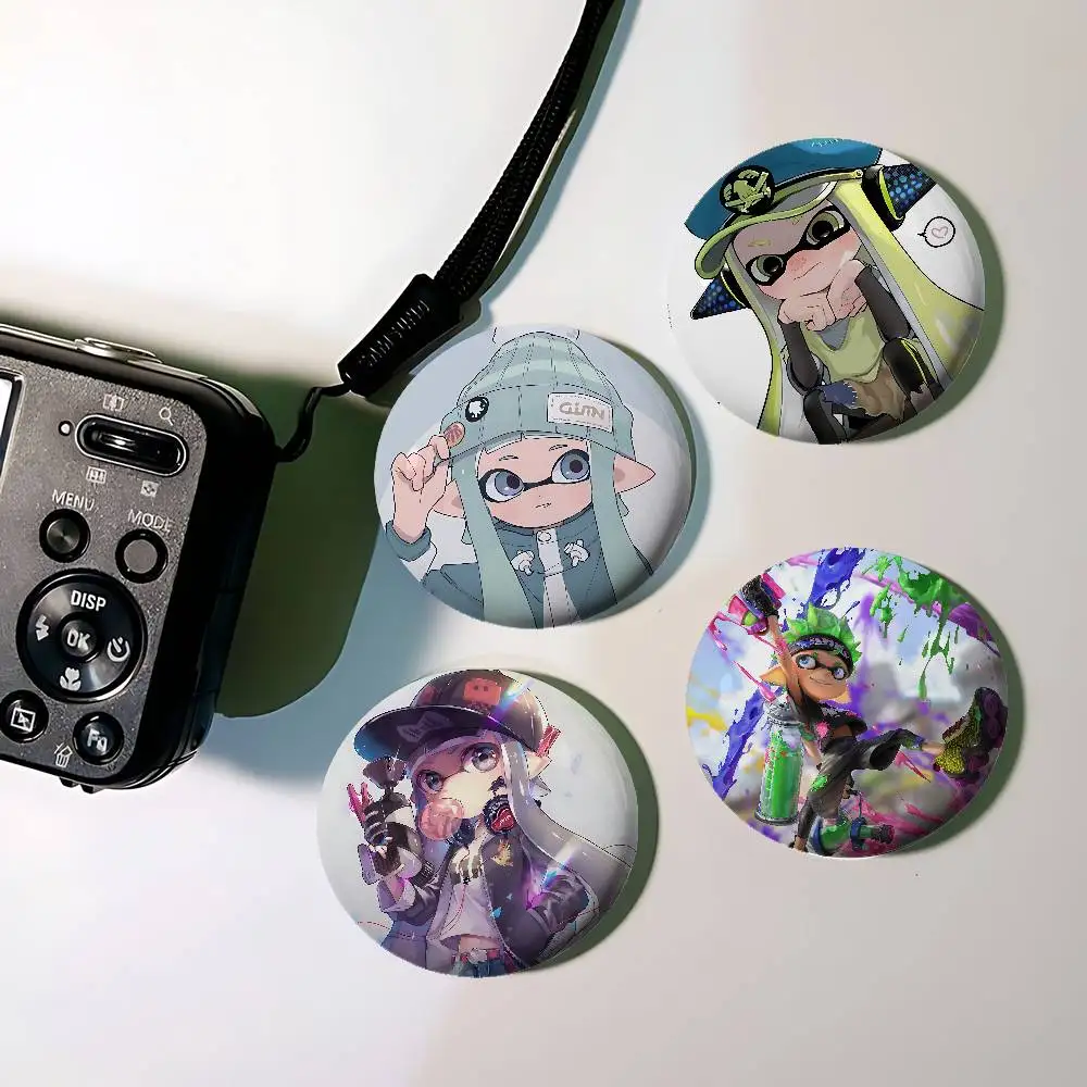 S-Splatoon Abzeichen Mode Neue Hip Hop Vielseitige Runde Metall Abzeichen Cartoon Pin Geschenk Großhandel