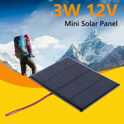 3W 12V Solar Panel Charger 0-125MA DIY Polysilicon Solar Epoxy Cell Charger Solar Battery Charger for 9-12V Battery/Mobile Phone