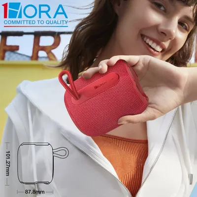 1HORA Drahtloser Lautsprecher für den Außenbereich, Bluetooth-Lautsprecher, Hi-Fi-Stereo, integriertes Mikrofon, unterstützt TWS Dual-Pairing, 1500 mAh, Typ-C-Aufladung Image
