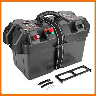 Plastic Minnkota Trolling Battery Motor Power Center Station Battery Box USB & 12V Charger Port Trolling Motor Battery Box