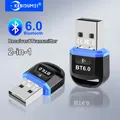 Adattatore Bluetooth 6.0 Ricevitore trasmettitore audio wireless 2 in 1 Dongle USB per altoparlante per cuffie Windows 8.1/10/11 Driver gratuito